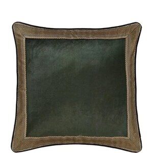 J. Queen New York Emerald Bay Framed Reversible Euro Sham Dark Green Brown Gold